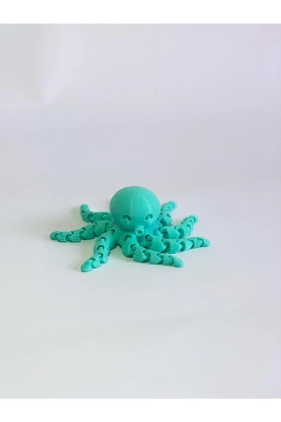 3 Boyutlu Hareketli Ahtapot Oyuncak & Masa Dekoru - Turkuaz - Resim 2