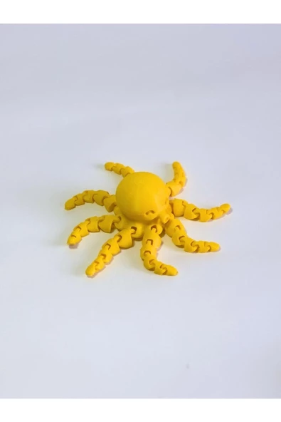 3 Boyutlu Hareketli Ahtapot Oyuncak & Masa Dekoru - Sarı - Resim 2