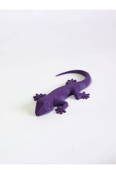 3d Kertenkele Gecko Figürlü Model Oyuncak - Mor - Resim 3