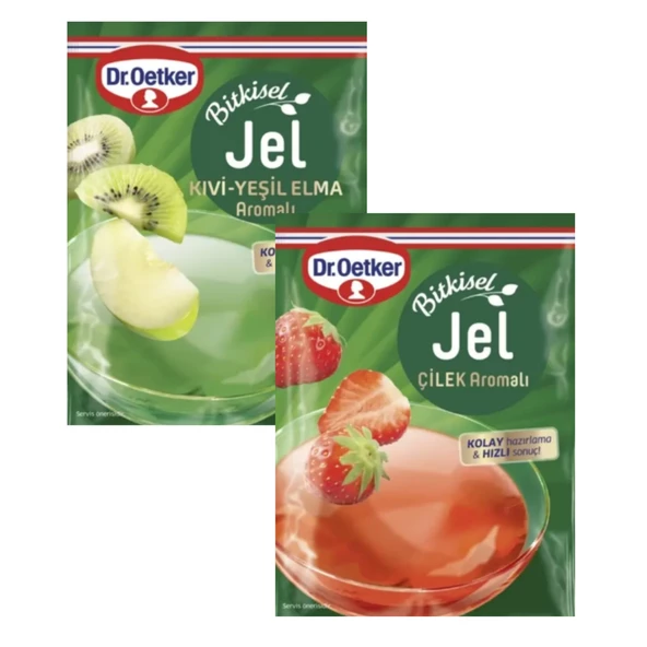 Dr.Oetker Bitkisel Jel Çilek Kivi/Yeşil Elma 2 x 100 g