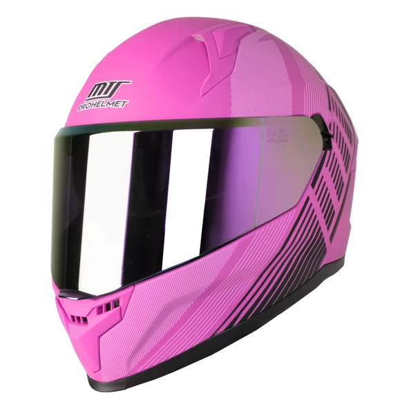 MTS M-910 FUCHSIA LADY GÜNEŞ VİZÖRLÜ KASK (GÖKKUŞAĞI CAMLI) - 1