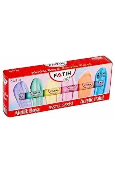 Fatih Akrilik Boya 75 ml 6 Renk Pastel 6 Lı 55510