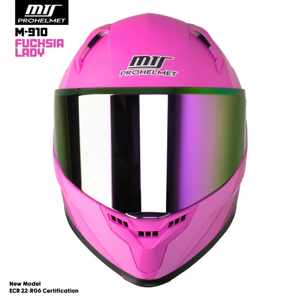 MTS M-910 FUCHSIA LADY GÜNEŞ VİZÖRLÜ KASK (GÖKKUŞAĞI CAMLI) - 2