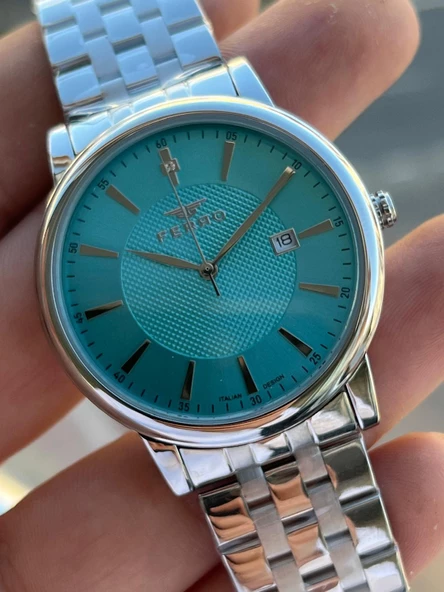 Ferro Çelik Kordon İyon Kaplama Kasa Tasarım Seri 30 Mt Su Geçirmez Erkek Kol Saati EFM.401.T5 - Resim 4