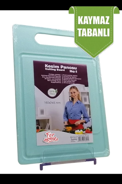 Kesme Tahtası Kaydırmaz Plastik Kesme Sunum Tahtası Pratik Kesim Panosu 160x245 Mm Turk-FR-107