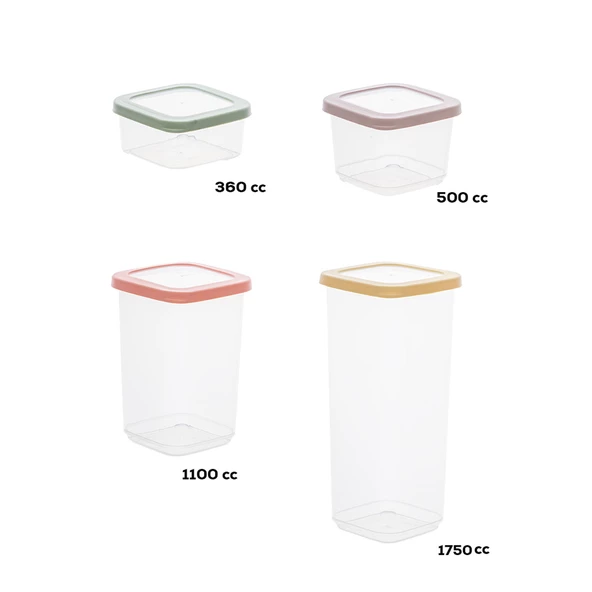 Porsima 1034 Rainbow 32'lı Etiketli Renkli Kapaklı Gıda Kavanoz Saklama Kabı Seti Erzak Kabı Organizer - 5