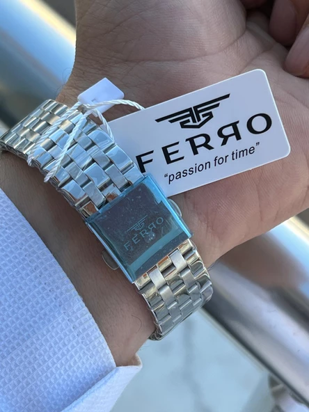 Ferro Çelik Kordon İyon Kaplama Kasa Tasarım Seri 30 Mt Su Geçirmez Erkek Kol Saati EFM.401.T5 - Resim 5