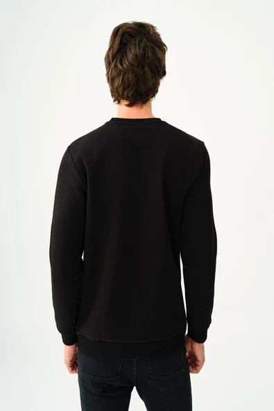 Loft 2037698 Siyah Erkek Bisiklet Yaka Regular Fit Loft Yazı Detaylı Sweat - 4