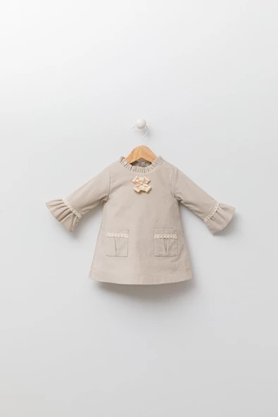 Babyhola Kadife Kız Bebek Çocuk Elbise 13535 - 3