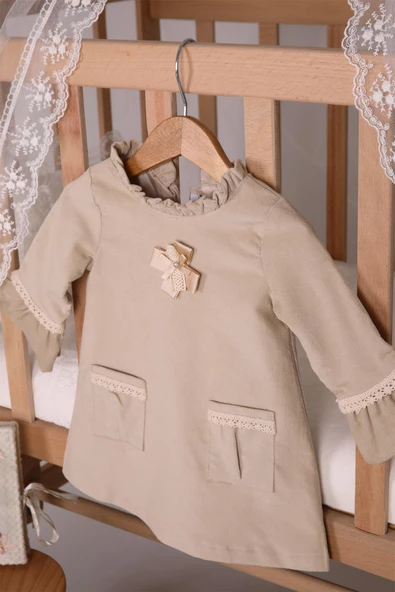 Babyhola Kadife Kız Bebek Çocuk Elbise 13535 - 8
