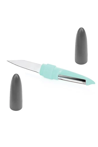Plastik Kapaklı Metal Bıçaklı Meyve Sebze Soyacağı Soyacak Soyma Aparatı