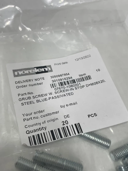 Norelem 07670-1080201 Ayar Vidası 20 Adet - 3