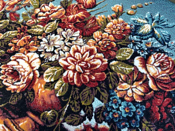 Solmayan Güzellikler Adlı İran Tebriz Halı Tablo 94x74cm - Duvar Halı Kilim Tablo - 3