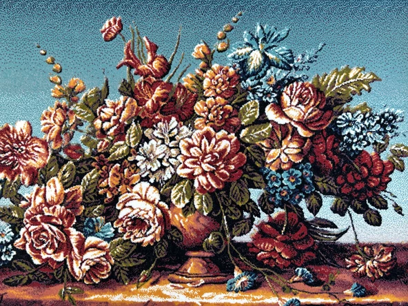 Solmayan Güzellikler Adlı İran Tebriz Halı Tablo 94x74cm - Duvar Halı Kilim Tablo - 2