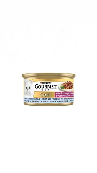 Gourmet Gold Çifte Lezzet Okyanus Balığı & Sebzeli Yaş Kedi Maması 85 gr