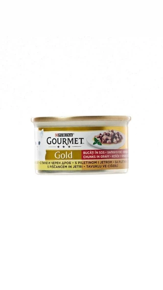 Gourmet Gold Tavuklu & Ciğerli Yaş Kedi Maması 85 gr