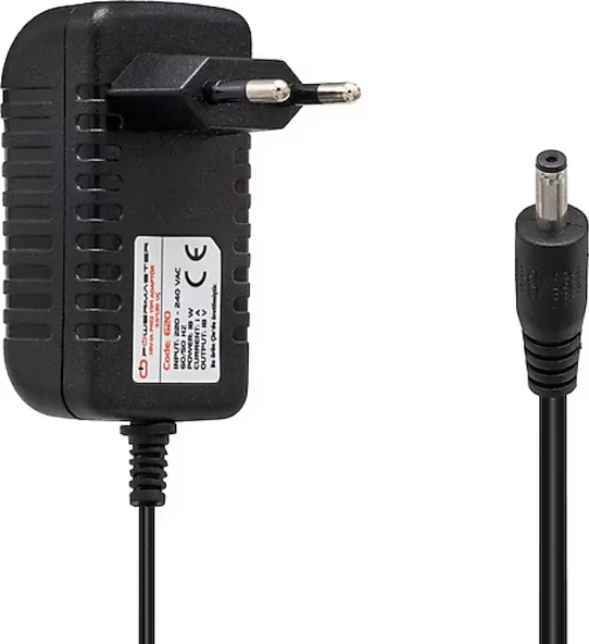 POWERMASTER PM-620 18 VOLT - 1 AMPER 3.5X1.35 MM UÇLU PLASTİK KASA PRİZ TİPİ ADAPTÖR