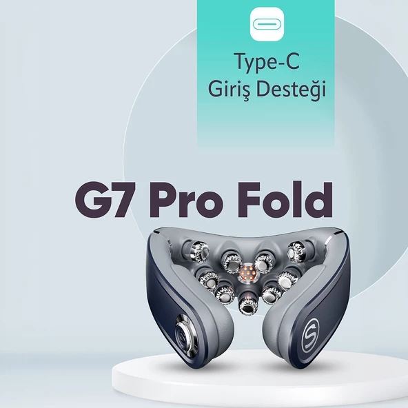 SKG G7 Pro Fold TENS-EMS Akıllı Boyun Masaj Aleti/Robotu, Mobil APP, Isı Terapisi-Termoterapi - 2