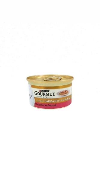 Gourmet Gold Parça Etli ve Soslu Alabalıklı & Sebzeli Kedi Yaş Maması 85 gr