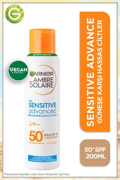 Garnier Ambre Solaire Hassas Ciltler Için Güneş Koruyucu Sprey Spf 50 200 ml