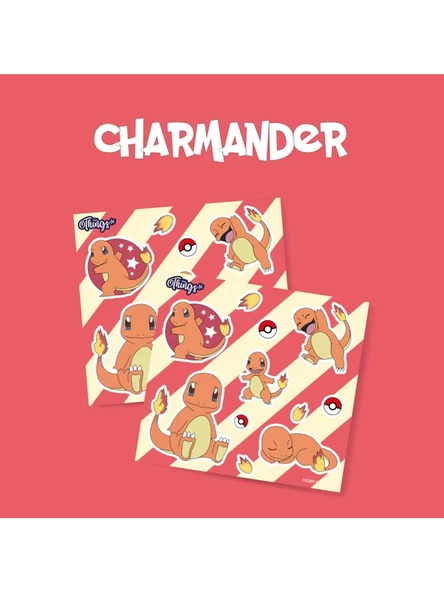 Mini Things Art Charmander Sticker Pokemon 11 Parça Set -2 Adet -