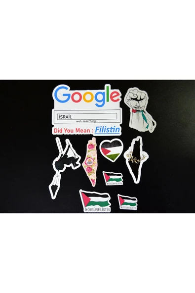 Filistin Sticker Set -9 Parça- Parlak Kağıt