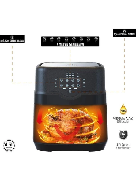 Sinbo Sco-5056 Air Fryer 4.5 Lt - 3