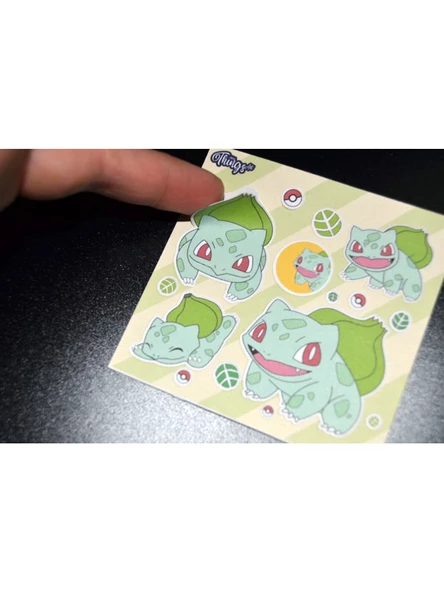 Mini Things Art *özel Tasarım* Balbazar (Bulbasaur) Pokemon Sticker 15 Parça Set -2 Adet- - 5