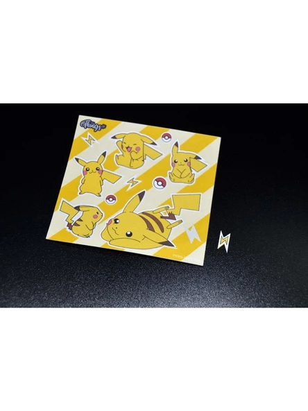 Mini Things Art *özel Tasarım* Pikaçu (Pikachu) Pokemon Sticker 11 Parça Set -2 Adet- - 2