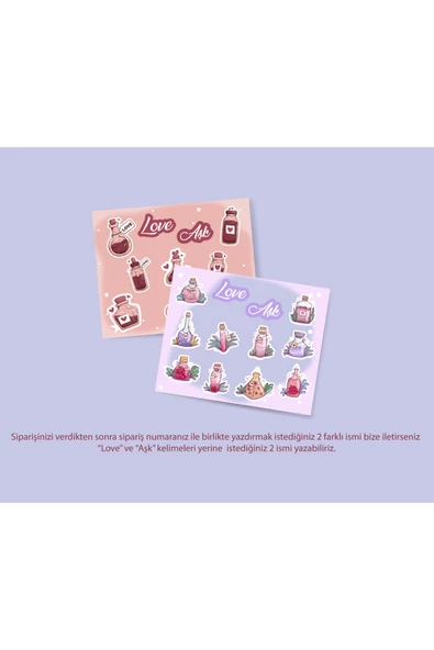 Love Potion - Aşk İksiri - Sevgililer Günü 2 Adet Sticker Set - 5
