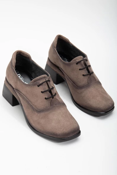 Süet Hazır Taban Bağlı Vizon Kadın Günlük Ayakkabı ürün görseli