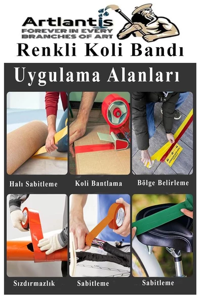 Kırmızı Koli Bantı 100 Metre 3 Adet 45mm x 100 Metre Renkli Koli Bandı Extra Güçlü Formül Akrilik Koli Bandı - 2