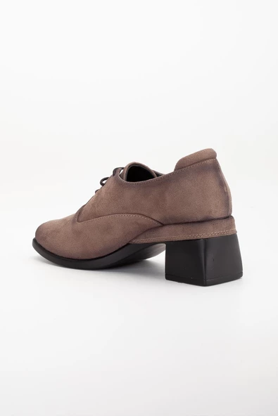 Süet Hazır Taban Bağlı Vizon Kadın Günlük Ayakkabı - Resim 5