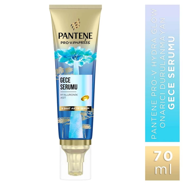 Pantene PRO-V MIRACLES Hydra Glow Onarıcı Gece Serumu Durulanmaz Kuru Saçlar için 70ML