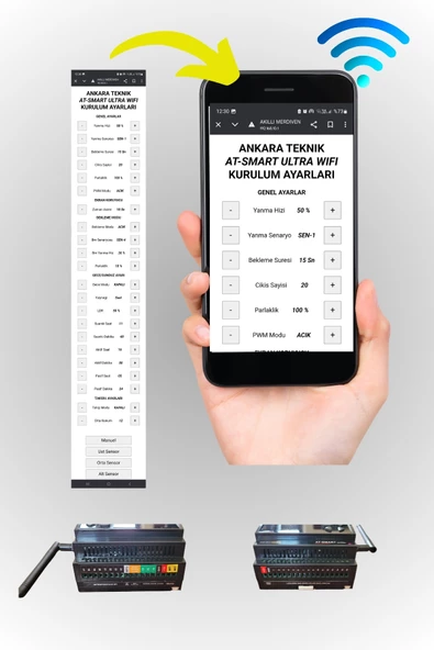 AT-SMART Ultra Wifi Serisi Akıllı Merdiven Modül + 2 Adet PIR Sensör - 2