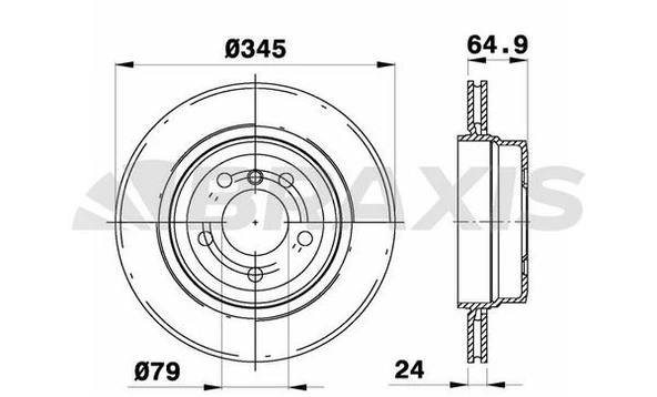 Braxis FREN DISKI ARKA HAVALANDIRMALI BMW E65 - 2