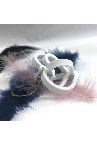 3d Üçlü Kalp Anahtarlık - Resim 3