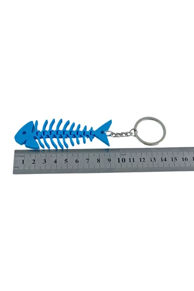 3D Haraketli Balık Anahtarlık - Mavi - 3