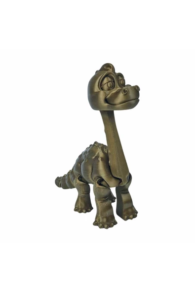 3D Hareketli Oyuncak Brakiyozor (Brachiosaurus) Dinozor - Altın Kahve