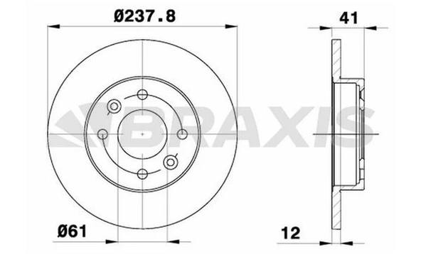 Braxis ON FREN DISK AYNASI R9 R11 R19 R21 CLIO I II SYMBOL EXPRES MEGANE I LOGAN SANDERO 1.2 / 1.4 / 1.6 / - Resim 2