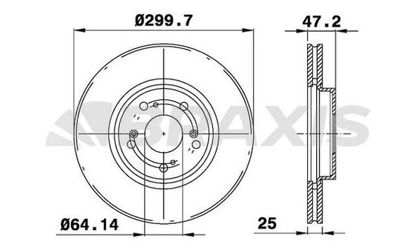 Braxis ON FREN DISK AYNASI HAVALI HONDA ACCORD VIII 202 CDTI 204 03-08 (300X5)