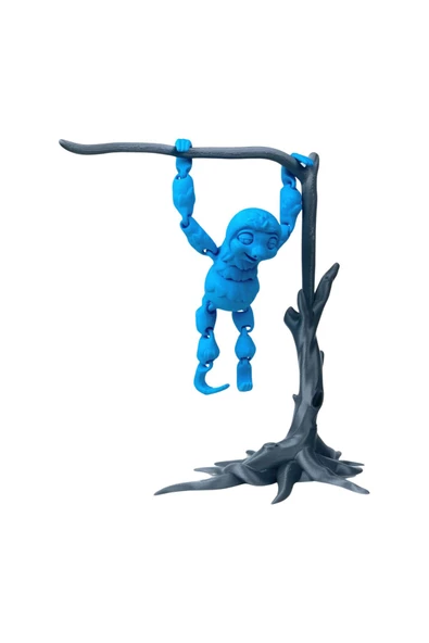 3D Hareketli Oyuncak Tembel Hayvan (Sloth) Ağaç Dekoru Dahil - Mavi - Resim 3