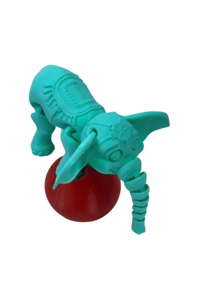 3D Hareketli Oyuncak Sirk Fili Denge Topu Dahil - Turkuaz - 2