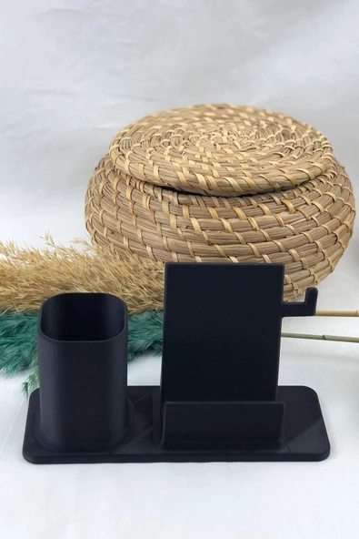 Masaüstü Kalemlik Ve Telefon Standı - Siyah - 5