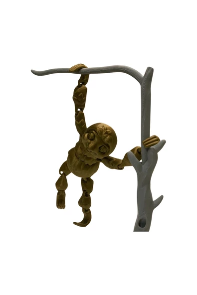3D Hareketli Oyuncak Tembel Hayvan (Sloth) Ağaç Dekoru Dahil - Altın Kahve - 3