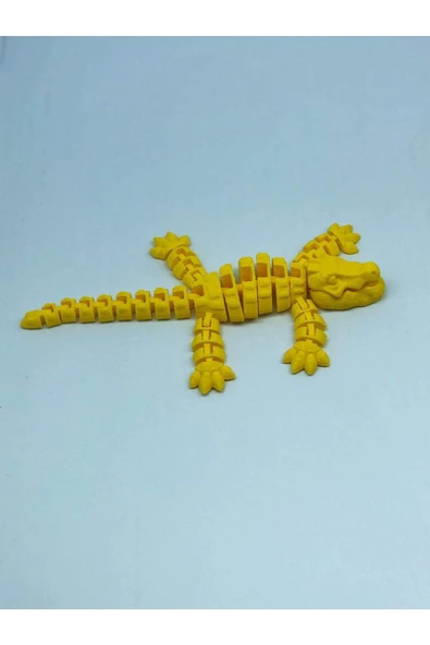 3d Hareketli Timsah Figürlü Oyuncak & Masa Dekoru - Sarı - Resim 3