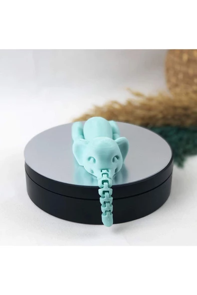 3d Hareketli Oyuncak Fil & Dekor - Turkuaz - Resim 5