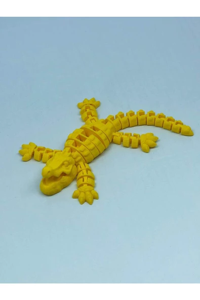 3d Hareketli Timsah Figürlü Oyuncak & Masa Dekoru - Sarı ürün görseli 1