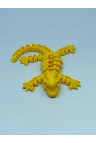 3d Hareketli Timsah Figürlü Oyuncak & Masa Dekoru - Sarı - Resim 2