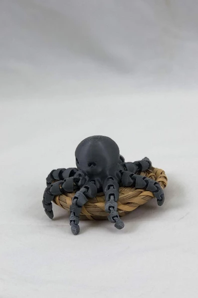 3 Boyutlu Hareketli Ahtapot Oyuncak & Masa Dekoru - Gri - Resim 3